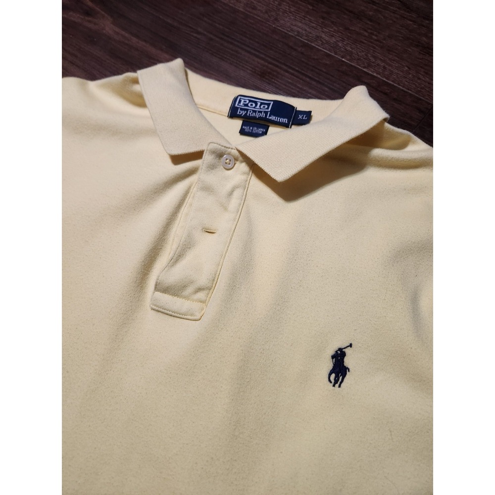 Polo Ralph Lauren Mens Classic Fit Polo Shirt‎ XL Yellow Cotton Short Sleeve